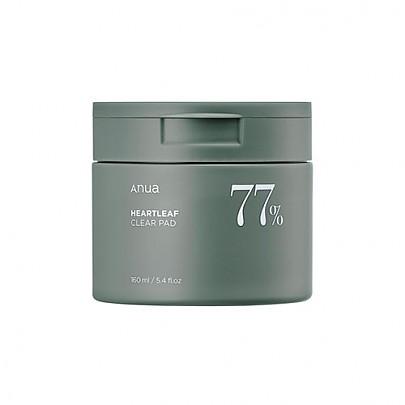 Anua HEARTLEAF 77 CLEAR PAD 70ea, moisturizing cleansing pads with heartleaf soothing cleansing pads.