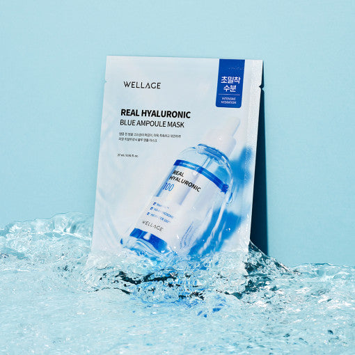 WELLAGE Real Hyaluronic Blue Ampoule Mask Sheet 27ml X 10P