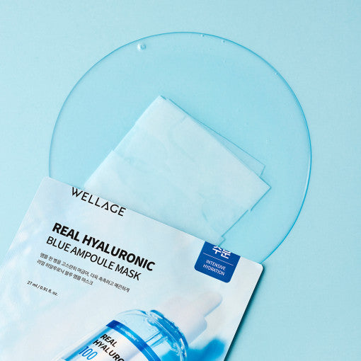 WELLAGE Real Hyaluronic Blue Ampoule Mask Sheet 27ml X 10P