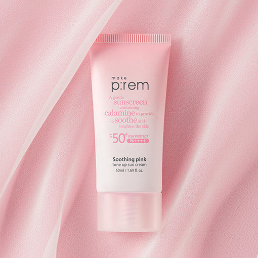 make p:rem Soothing Pink Tone Up Sun Cream SPF 50+ PA++++  50ml