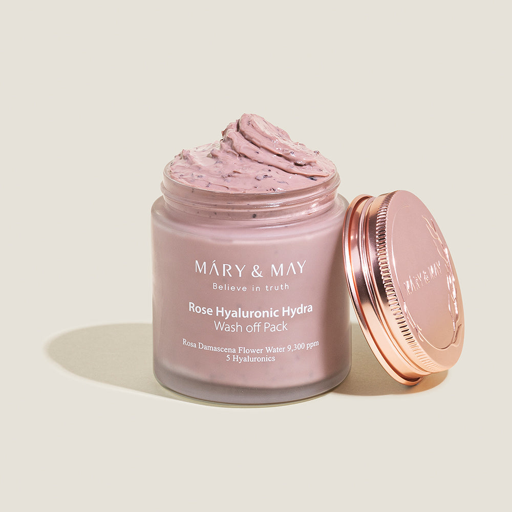 [MARY & MAY] Vegan Rose Hyaluronic Hydra Wash off Pack 125g