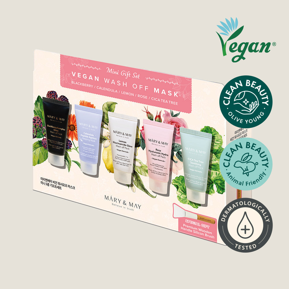 [MARY & MAY] Vegan Wash Off Mask Mini Gift Set (30g x 5)