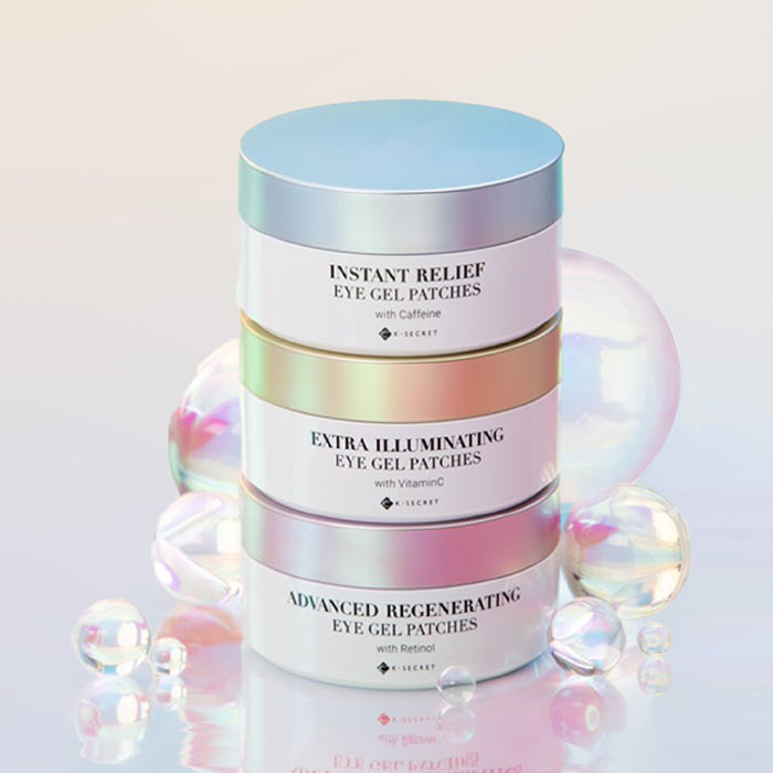 K-SECRET Eye Gel Patches Set (RETINOL + VITAMIN C + CAFFEINE) 60ea/102g*3
