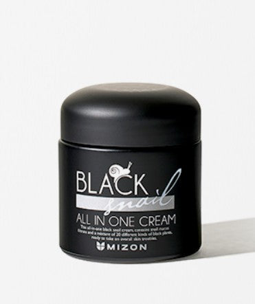 MIZON Black Snail cream jar showcasing premium face moisturizer for sensitive skin.